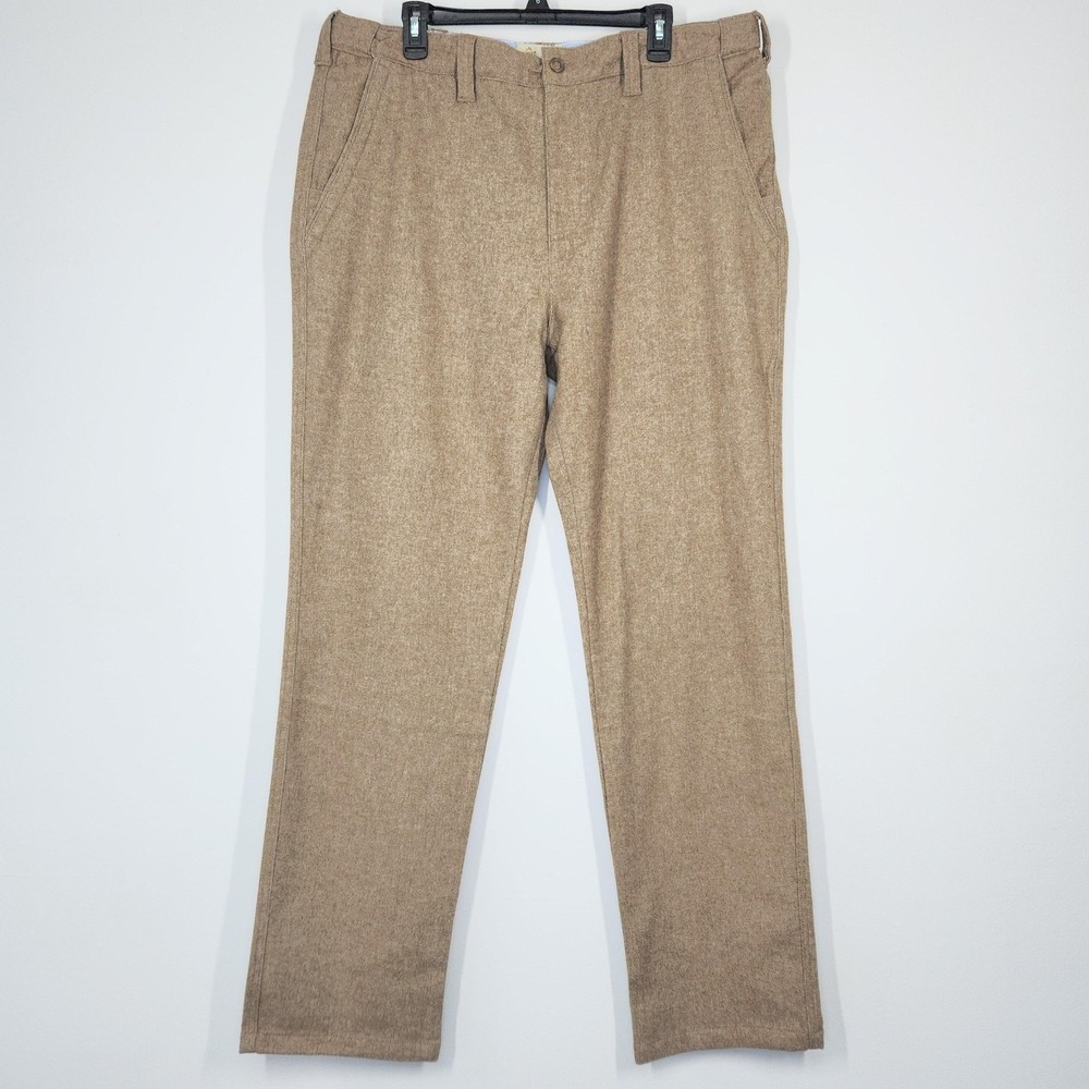 The Territory Ahead Pants Mens 38x34 Beige Wool Blend Tweed Dress Stretch